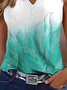 Damen Ärmellos Tanktop Oberteile Leibchen Sommer Abstrakt Print V-Ausschnitt Täglich Lässig Oberteile