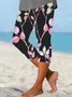 Damen Hose Elastische Taille Legging Täglich Ausgehen Lässig Print Geblümt Sommer Hose