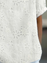 Damen Geblümt Kurzarm Bluse Sommer Print Schalkragen Täglich Lässig Oberteile