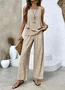 Damen Geblümt Zweiteiliges Set Täglich Ärmellos Lässig Sommer Matching Set