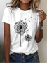 Damen Geblümt Kurzarm T-Shirts T-Shirt Rundhals Print Lässig Sommer T-Shirt mit Grafik Oberteile