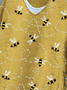 Damen Tier Langarm T-Shirts T-Shirt V-Ausschnitt Retro Frühling/Herbst Oberteile