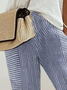 Damen Gestreift Fünfte Hose Hose Lässig Sommer Hose
