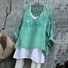 Damen Pflanzen Langarm T-Shirts T-Shirt V-Ausschnitt Retro Frühling/Herbst Oberteile