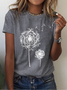 Damen Geblümt Kurzarm T-Shirts T-Shirt Rundhals Print Lässig Sommer T-Shirt mit Grafik Oberteile
