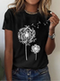 Damen Geblümt Kurzarm T-Shirts T-Shirt Rundhals Print Lässig Sommer T-Shirt mit Grafik Oberteile