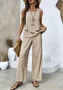 Damen Geblümt Zweiteiliges Set Täglich Ärmellos Lässig Sommer Matching Set