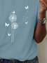 Damen Geblümt Kurzarm T-Shirts T-Shirt Rundhals Print Lässig Sommer T-Shirt mit Grafik Oberteile