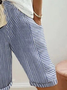 Damen Gestreift Fünfte Hose Hose Lässig Sommer Hose