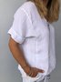 Damen Unifarben Kurzarm Bluse Sommer Rundhals Täglich Lässig Oberteile