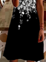 Damen Geblümt Kurzarm Sommer Print Kleid V-Ausschnitt Täglich Lässig Midi Passen & Flare Kleid A-Linien-Kleid