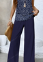 Damen Polka Dots Zweiteiliges Set Täglich Ärmellos Lässig Sommer Bluse mit Hose Matching Set