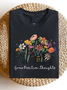 Damen Geblümt Kurzarm T-Shirts T-Shirt Rundhals Lässig Sommer Oberteile