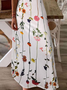 Damen Geblümt Ärmellos Sommer Print Kleid V-Ausschnitt Täglich Lässig Maxikleid Unterhose Kleid X-Linie Kleid