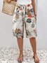 Damen Geblümt Fünfte Hose Hose Lässig Sommer Hose