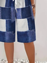 Damen Kariert Fünfte Hose Hose Lässig Sommer Hose