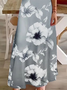 Damen Geblümt Ärmellos Sommer Print Kleid V-Ausschnitt Täglich Lässig Maxikleid Unterhose Kleid X-Linie Kleid