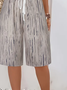 Damen Gestreift Fünfte Hose Hose Lässig Sommer Hose