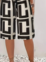 Damen Geometrisch Fünfte Hose Hose Lässig Sommer Hose