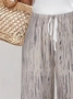 Damen Gestreift Fünfte Hose Hose Lässig Sommer Hose