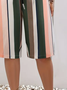 Damen Gestreift Fünfte Hose Hose Lässig Sommer Hose