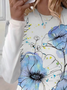Damen Geblümt Langarm T-Shirts T-Shirt Rundhals Print Lässig Frühling/Herbst T-Shirt mit Grafik Oberteile