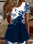 Damen Geblümt Kurzarm T-Shirts T-Shirt Rundhals Print Lässig Sommer T-Shirt mit Grafik Oberteile