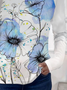 Damen Geblümt Langarm T-Shirts T-Shirt Rundhals Print Lässig Frühling/Herbst T-Shirt mit Grafik Oberteile