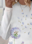 Damen Geblümt Langarm T-Shirts T-Shirt Rundhals Print Lässig Frühling/Herbst T-Shirt mit Grafik Oberteile
