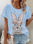 Damen OSTERN (Kaninchen) Kurzarm T-Shirts T-Shirt Rundhals Lässig Sommer Oberteile