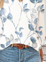 Damen Geblümt Dreiviertelärmel Bluse Frühling/Herbst Print Gekerbt Täglich Lässig Oberteile