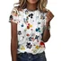 Damen Geblümt Kurzarm T-Shirts T-Shirt Rundhals Lässig Sommer Oberteile