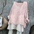 Damen Paisley Langarm T-Shirts T-Shirt V-Ausschnitt Retro Frühling/Herbst Oberteile