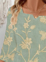 Damen Geblümt Dreiviertelärmel Bluse Frühling/Herbst Print Gekerbt Täglich Lässig Oberteile