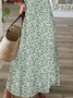 Damen Geblümt Kurzarm Sommer Print Kleid V-Ausschnitt Täglich Lässig Maxikleid T-Shirt-Kleid X-Linie Kleid