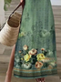 Damen Geblümt Kurzarm Sommer Print Kleid V-Ausschnitt Täglich Lässig Maxikleid T-Shirt-Kleid X-Linie Kleid