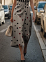 Damen Geometrisch Ärmellos Sommer Print Kleid Rundhals Täglich Retro Maxikleid Etuikleid H-Linie Kleid