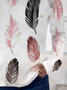 Damen Feder Langarm T-Shirts T-Shirt Rundhals Print Lässig Frühling/Herbst T-Shirt mit Grafik Oberteile