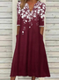 Damen Geblümt Kurzarm Sommer Print Kleid V-Ausschnitt Täglich Lässig Maxikleid Passen & Flare Kleid H-Linie Kleid