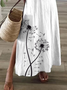 Damen Geblümt Kurzarm Sommer Print Kleid V-Ausschnitt Täglich Lässig Maxikleid T-Shirt-Kleid X-Linie Kleid