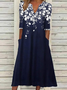 Damen Geblümt Kurzarm Sommer Print Kleid V-Ausschnitt Täglich Lässig Maxikleid Passen & Flare Kleid H-Linie Kleid
