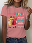 Damen Textbriefe Kurzarm T-Shirts T-Shirt Rundhals Lässig Sommer Oberteile