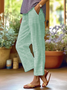 Damen Hose Gerade Hosen Täglich Ausgehen Lässig Print Leinenmischung Gestreift Frühling/Herbst Hose