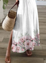 Damen Geblümt Kurzarm Sommer Print Kleid V-Ausschnitt Täglich Lässig Maxikleid T-Shirt-Kleid X-Linie Kleid