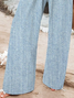 Damen Grafik mit Denim-Imitat-Print Lang Hose Lässig Frühling/Herbst Hose