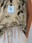 Damen Ärmellos Tanktop Oberteile Leibchen Sommer Geblümt Print Rundhals Täglich Lässig Oberteile