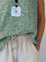 Damen Ärmellos Tanktop Oberteile Leibchen Sommer Geblümt Print Rundhals Täglich Lässig Oberteile