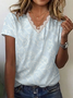 Damen Geblümt Kurzarm T-Shirts T-Shirt V-Ausschnitt Print Lässig Sommer T-Shirt mit Grafik Oberteile