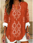 Damen Ethnisch Geometrie Halbarm Bluse Sommer Schalkragen Täglich Lässig Oberteile