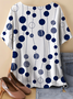 Damen Polka Dots Dreiviertelärmel T-Shirts T-Shirt Rundhals Retro Frühling/Herbst Oberteile